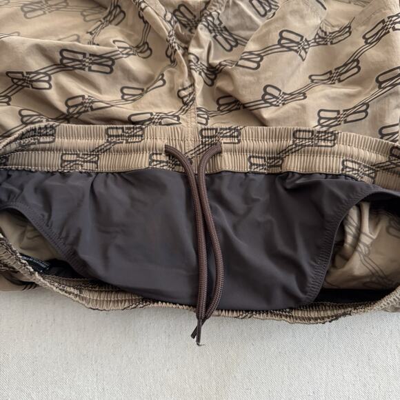 Balenciaga Swimwear Monogram BB Water Swim Shorts Brown Size Large 34 NEW - Picture 5 of 11